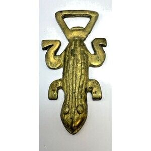 Lizard Solid Brass Bottle Can Opener Beer Soda Vintage Collectable Reptile 4 In